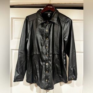 Bobeau Faux Leather Shacket - Size XL